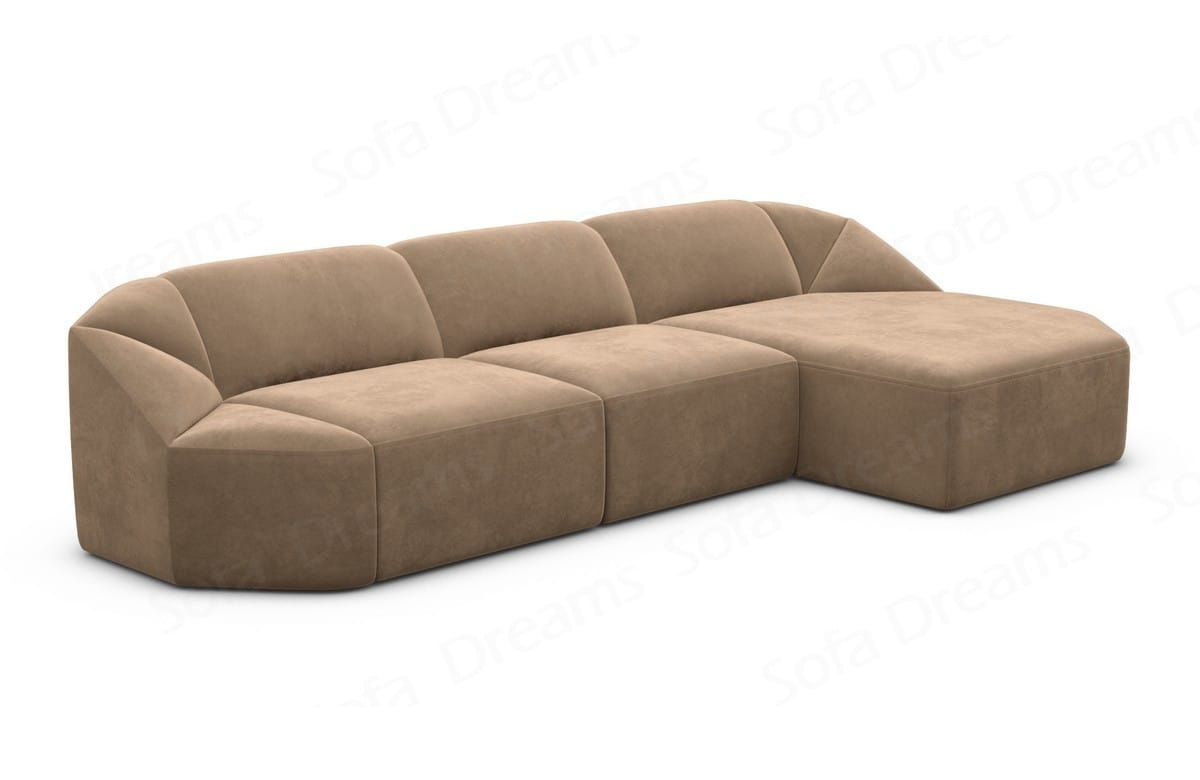 Couch Cabrera L Form Stoff Braun