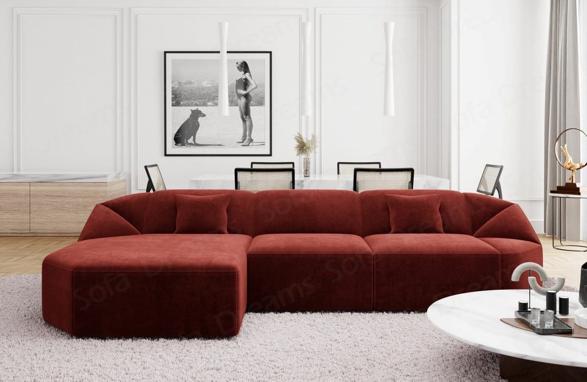 Stoff Ecksofa Cabrera L-Form Kurz Rot