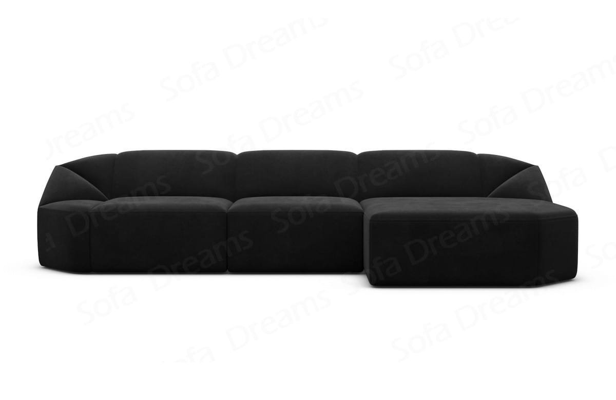 Stoff Ecksofa Cabrera L-Form Kurz Schwarz