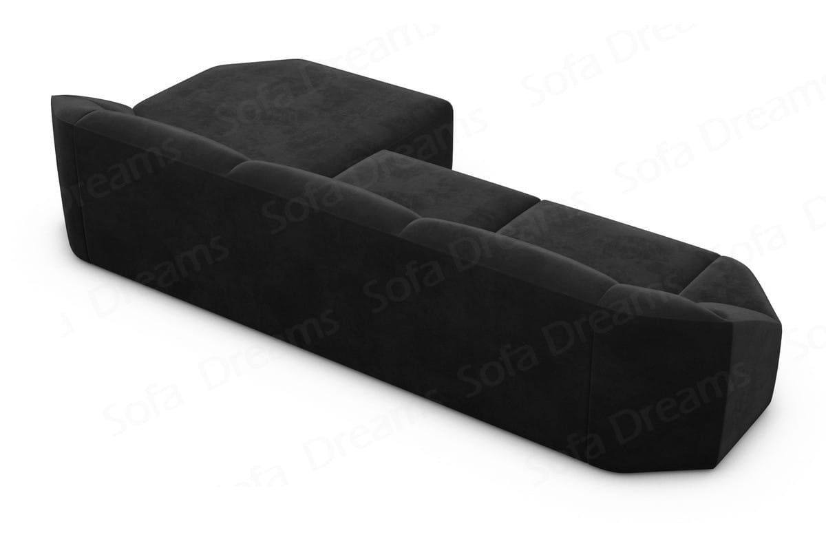 Stoff Ecksofa Cabrera L-Form Kurz Schwarz