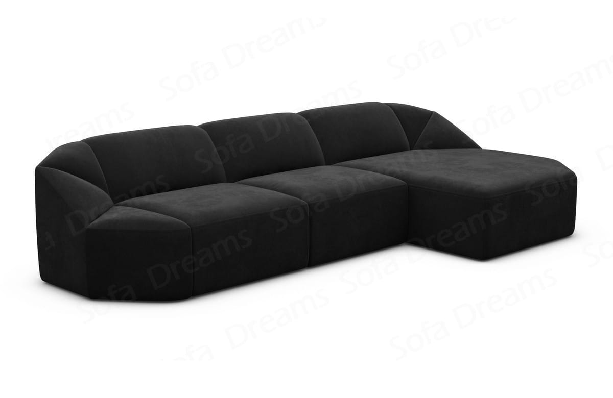 Stoff Ecksofa Cabrera L-Form Kurz Schwarz