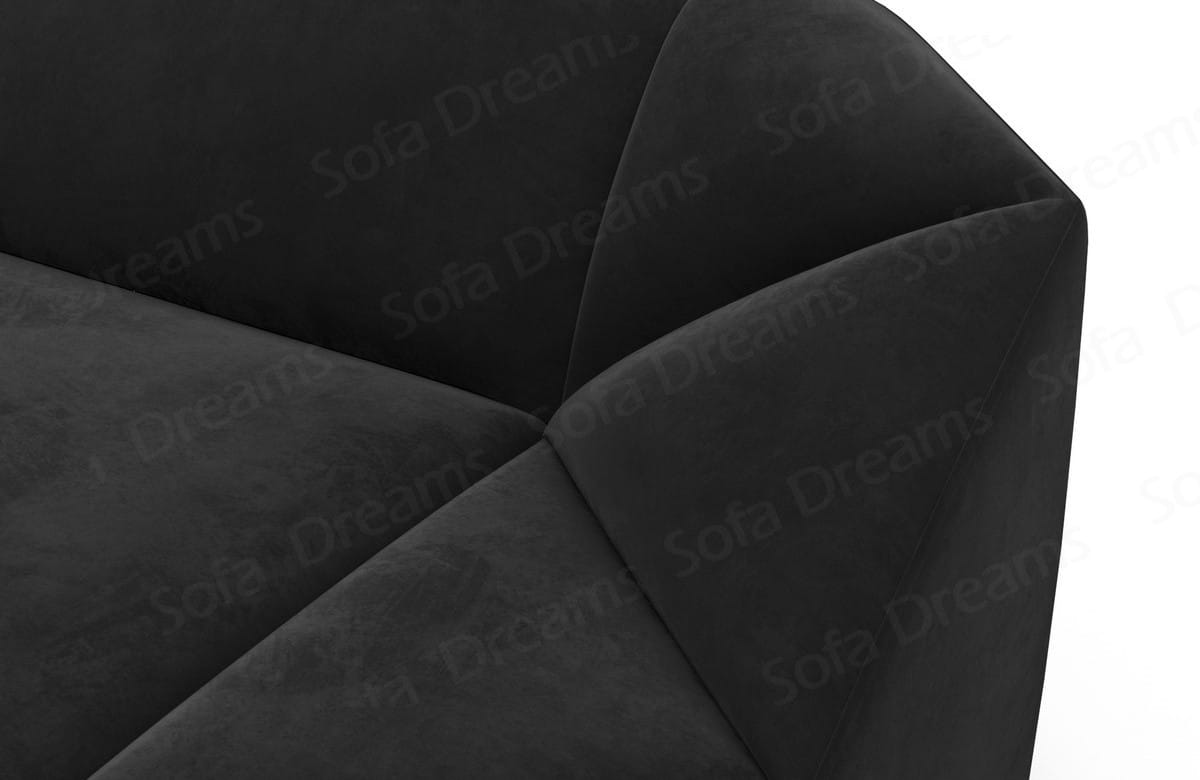 Stoff Ecksofa Cabrera L-Form Kurz Schwarz