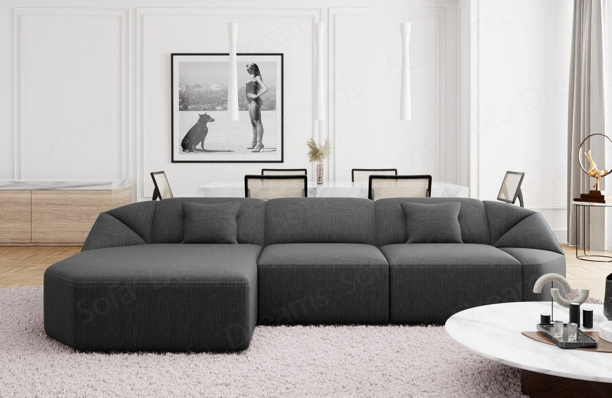 Polster Ecksofa Cabrera L-Form kurz Anthrazit