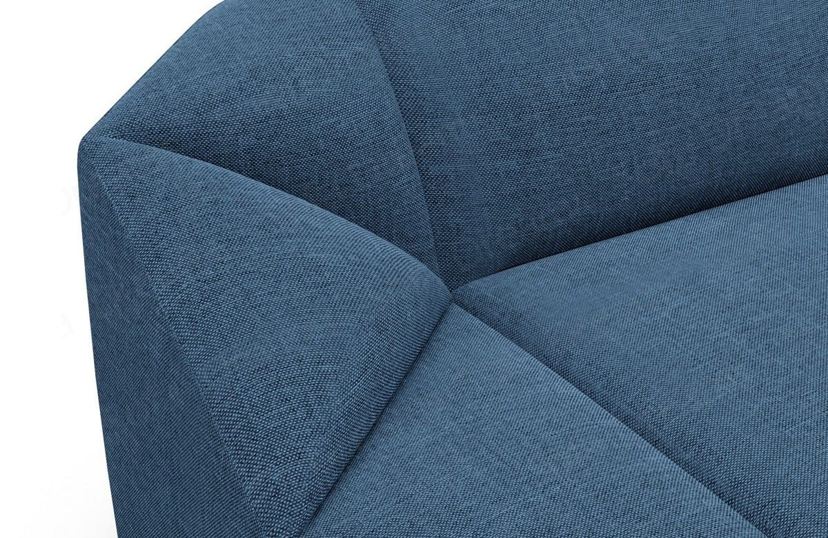 Stoff Ecksofa Cabrera L-Form Kurz Blau