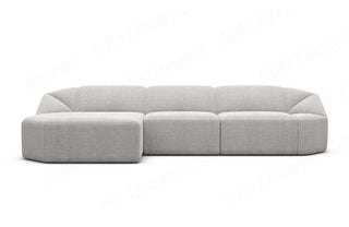 Stoff Ecksofa Cabrera L-Form Kurz Hellgrau