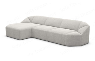 Stoff Ecksofa Cabrera L-Form Kurz Hellgrau