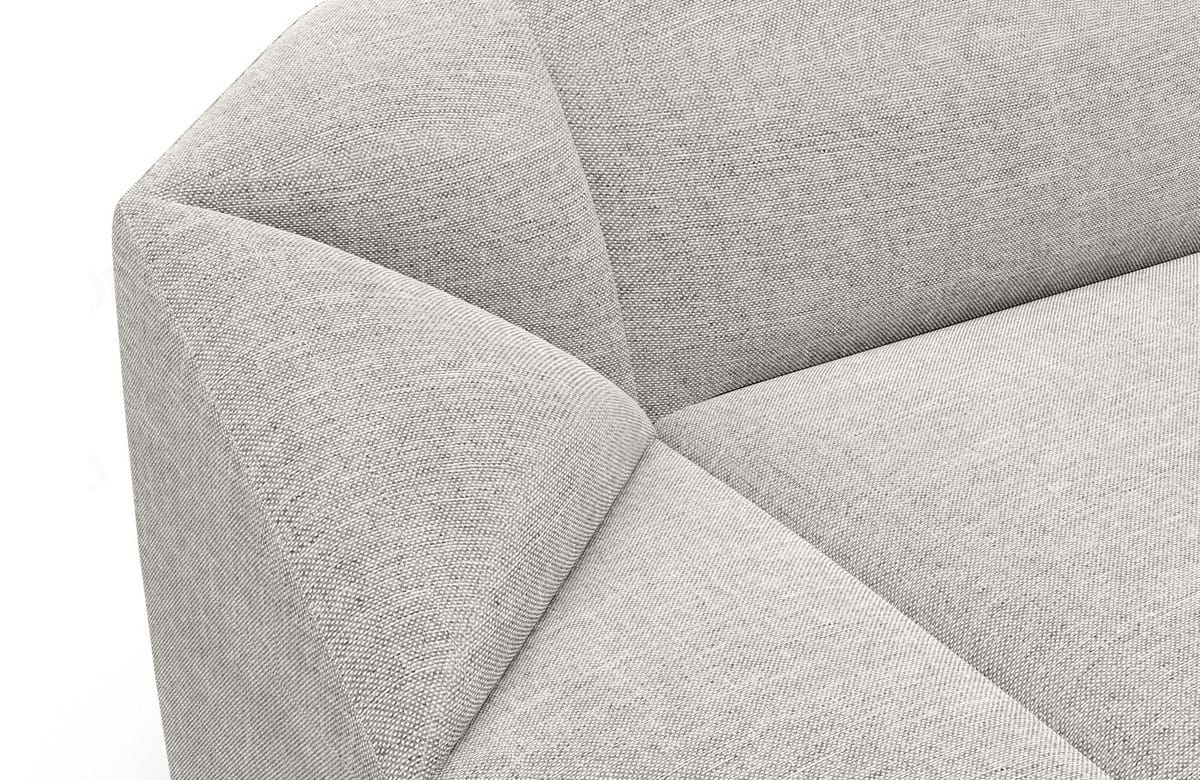 Stoff Ecksofa Cabrera L-Form Kurz Hellgrau