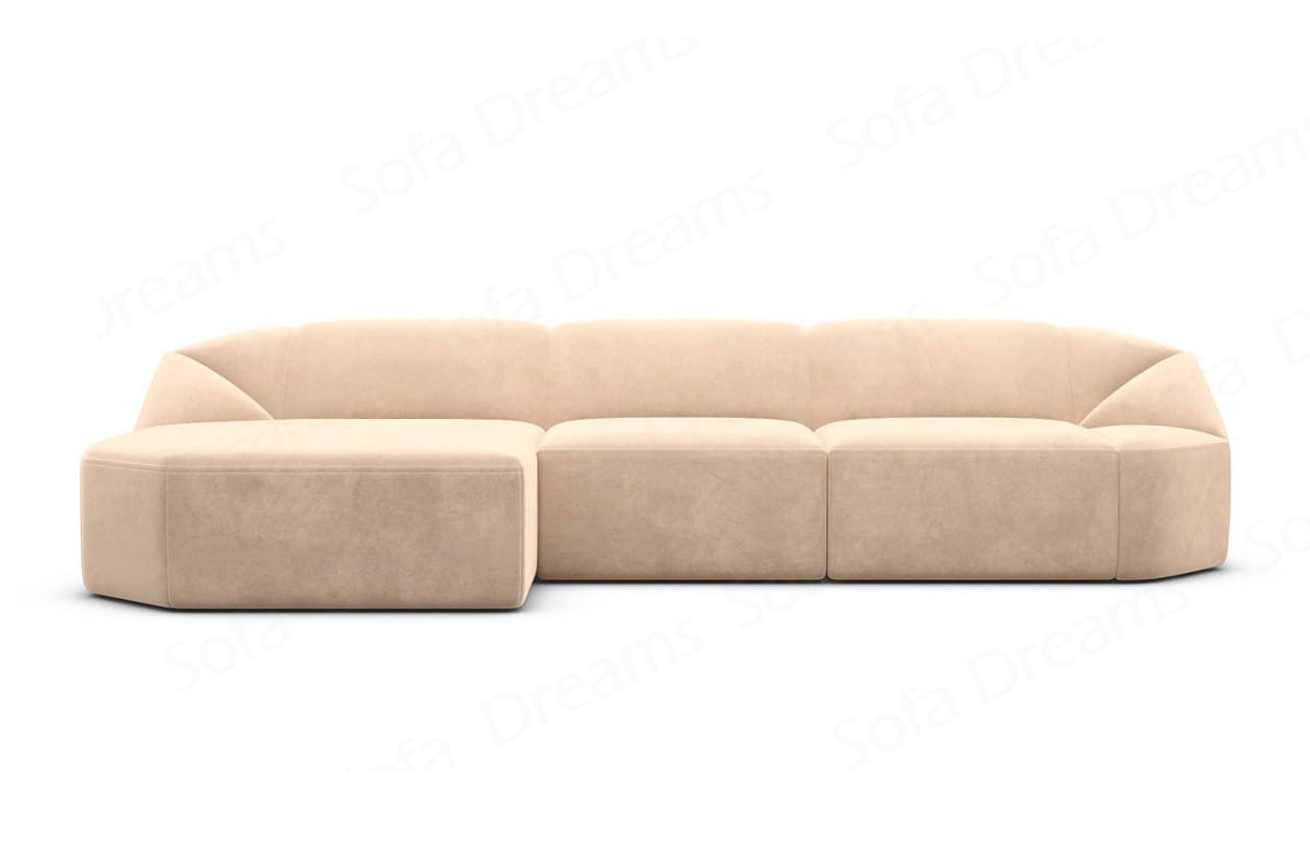 Stoff Ecksofa Cabrera L-Form Kurz Beige