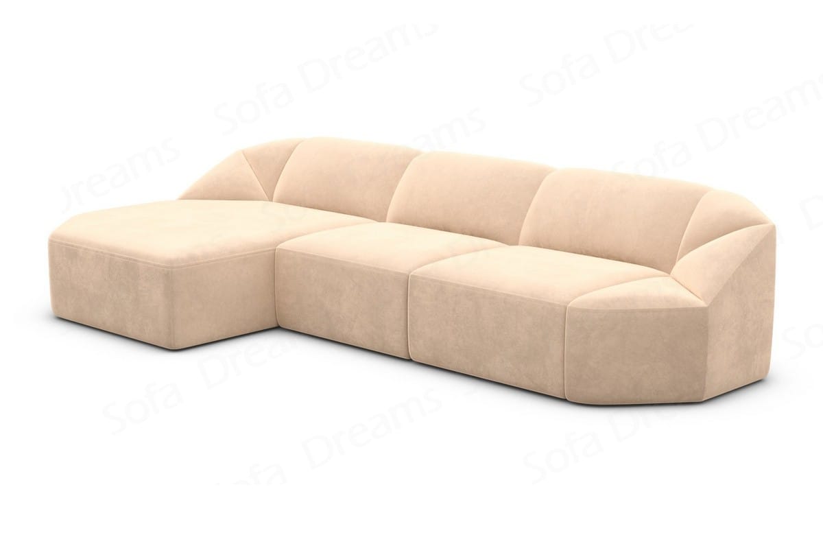 Stoff Ecksofa Cabrera L-Form Kurz Beige