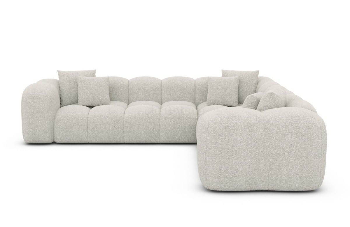 Ecksofa Formentera L-Form aus Stoff Pearl