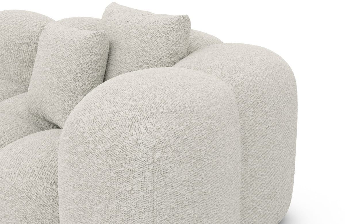 Ecksofa Formentera L-Form aus Stoff Pearl