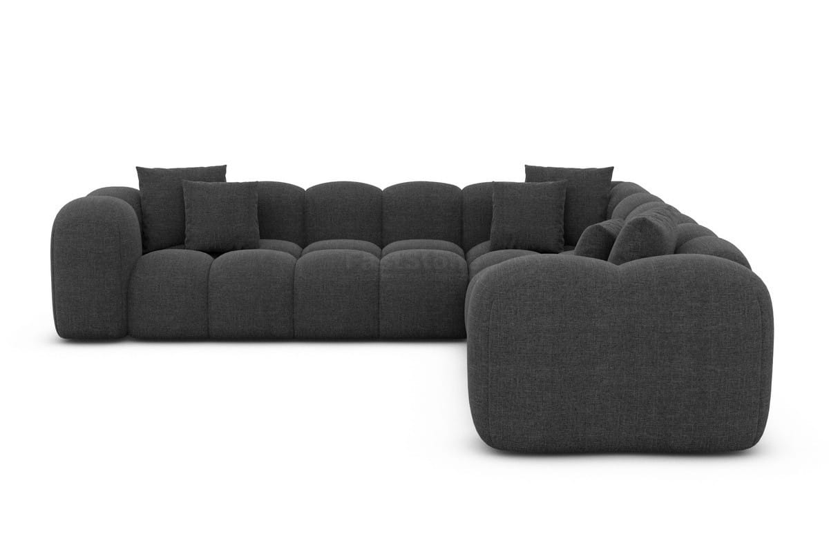 Ecksofa Formentera L Form aus Stoff anthrazit