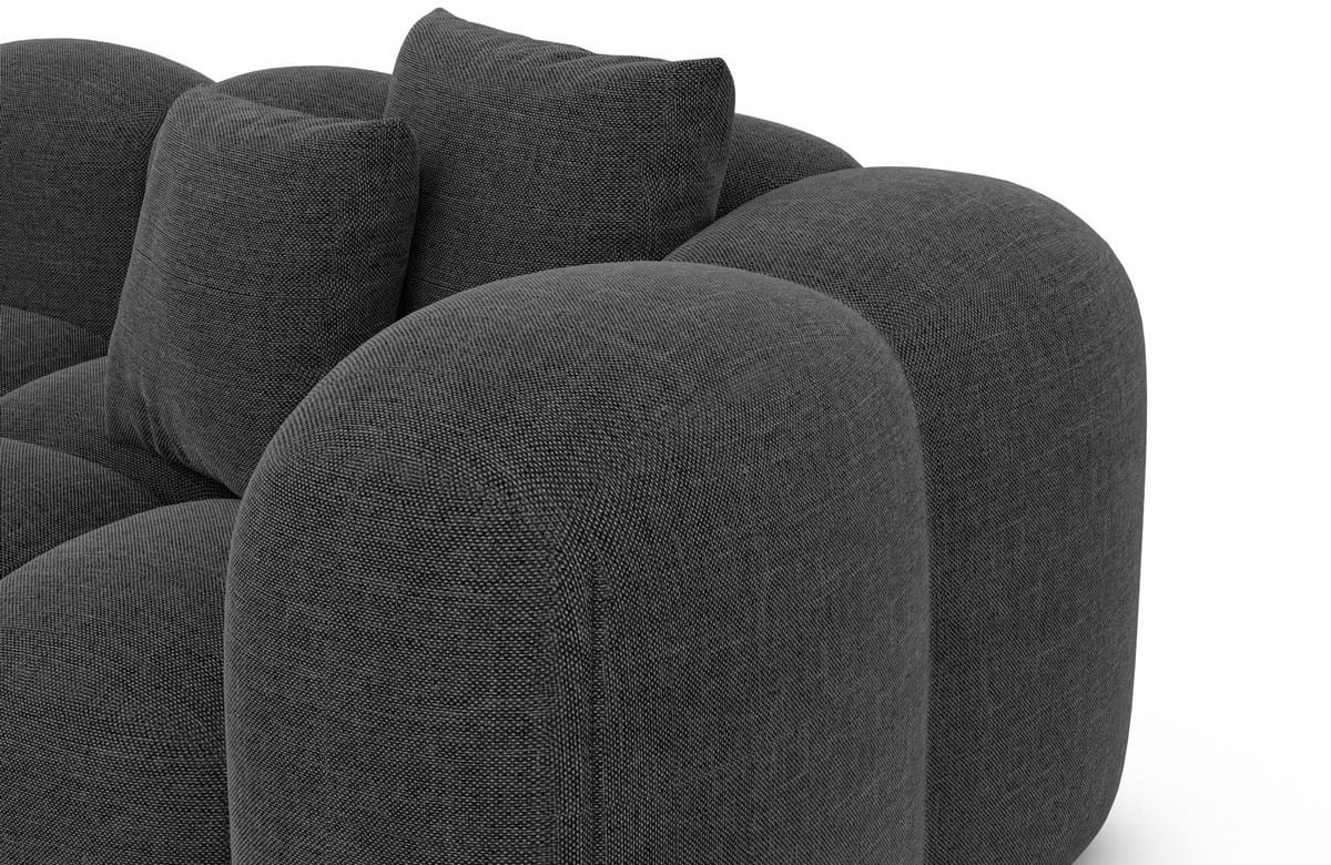Ecksofa Formentera L Form aus Stoff anthrazit