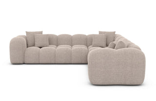 Ecksofa Formentera L-Form aus Stoff Beige