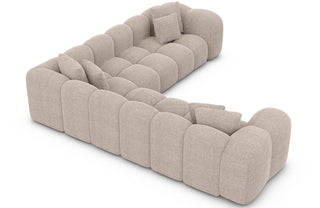 Ecksofa Formentera L-Form aus Stoff Beige
