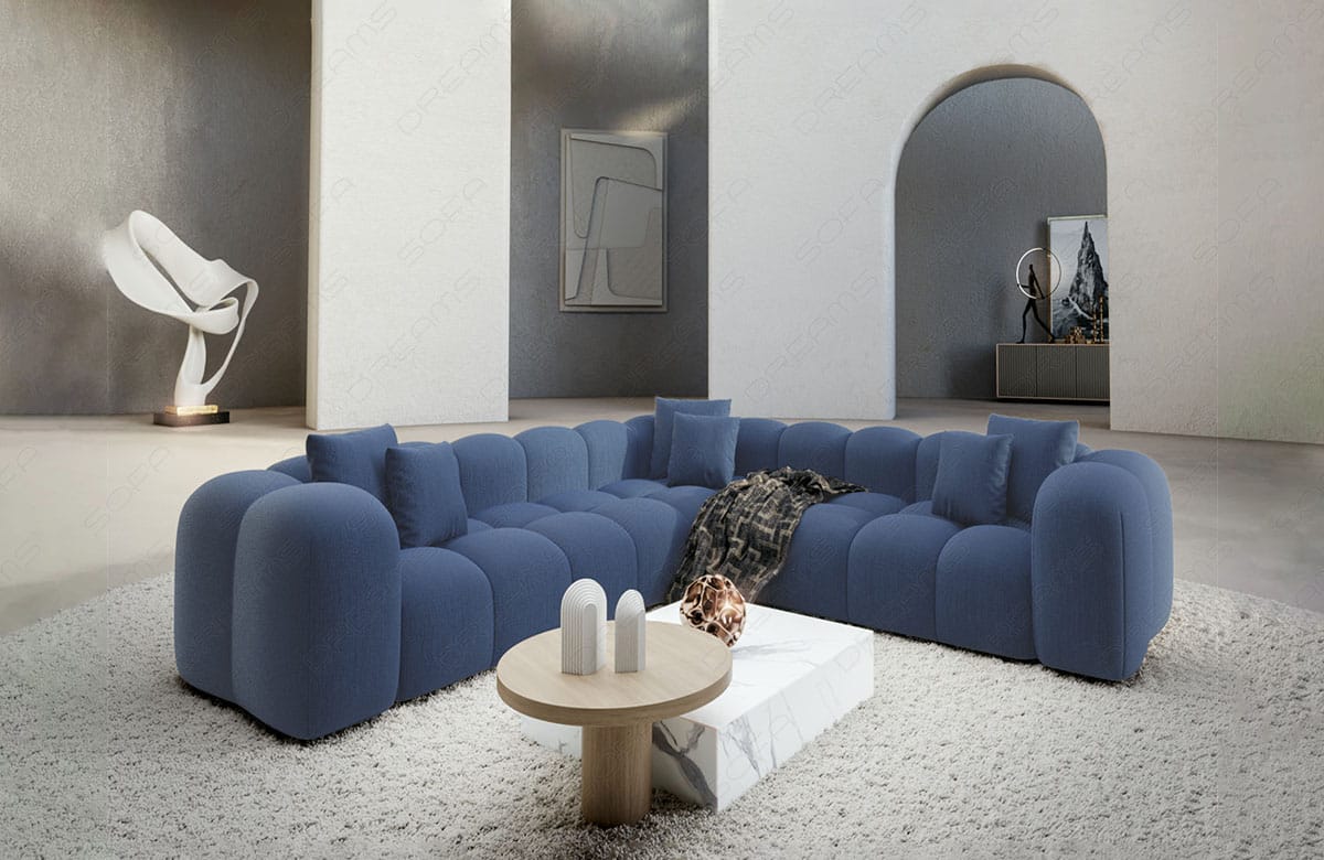 Ecksofa Formentera L Form aus Samtstoff