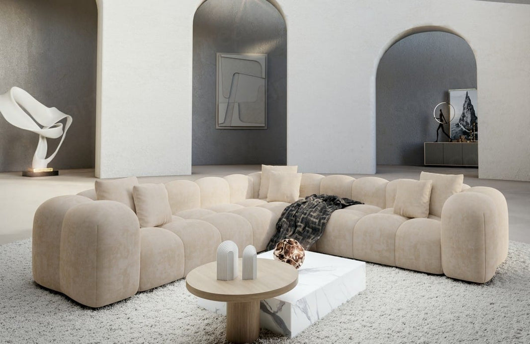 Ecksofa Formentera L Form aus Stoff