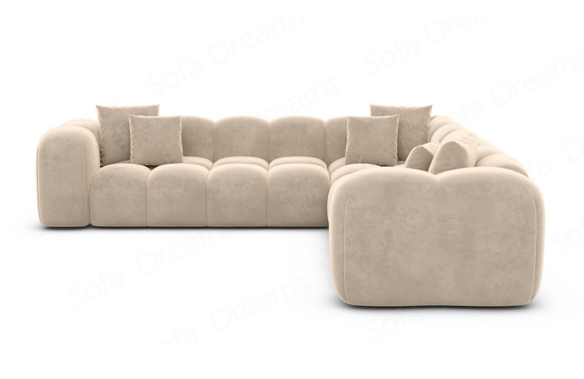 Ecksofa Formentera L Form aus Stoff beige