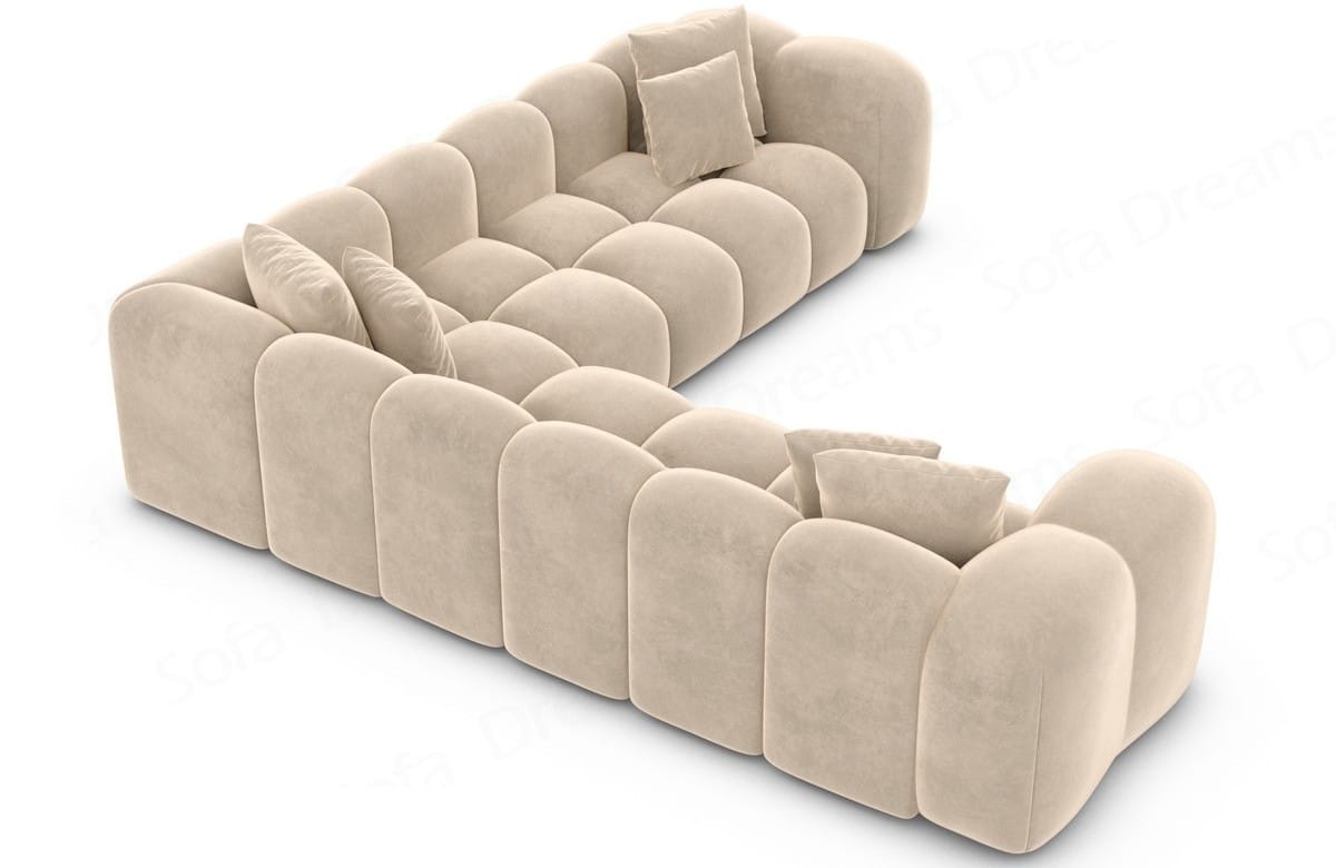 Ecksofa Formentera L Form aus Stoff beige