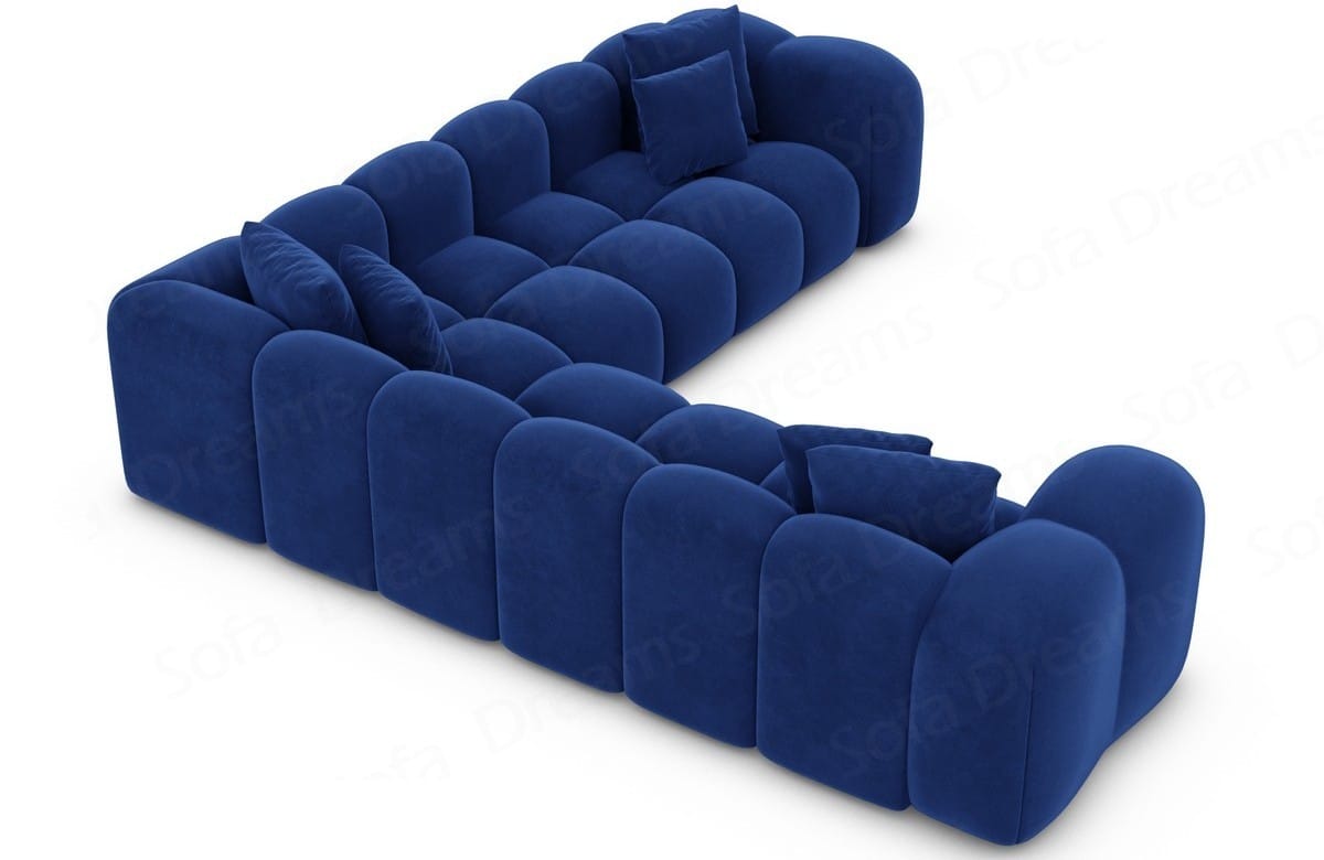 Ecksofa Formentera L Form Stoff Dunkelblau