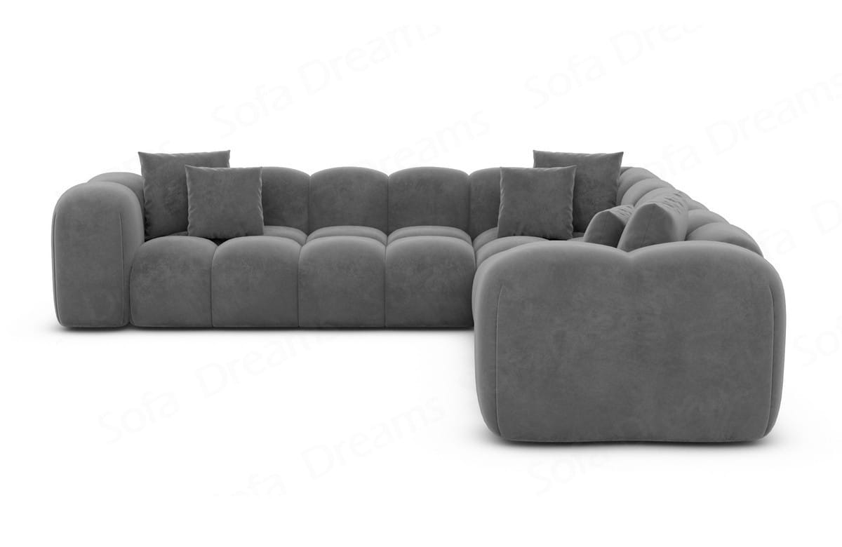 Ecksofa Formentera L Form aus Samtstoff Dunkelgrau