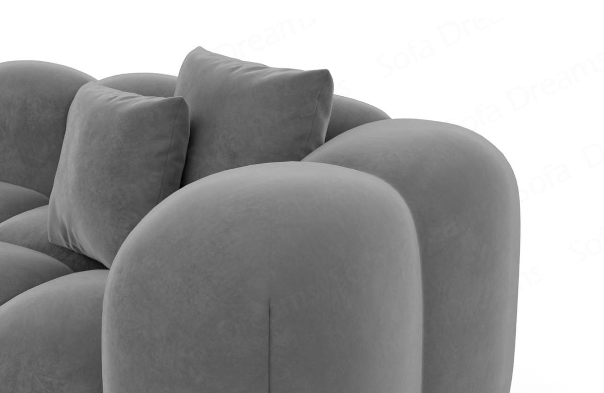 Ecksofa Formentera L Form aus Samtstoff Dunkelgrau
