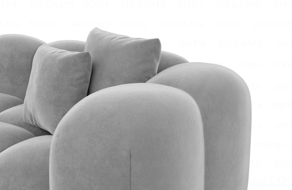Ecksofa Formentera L-Form Kurz Stoff Hellgrau
