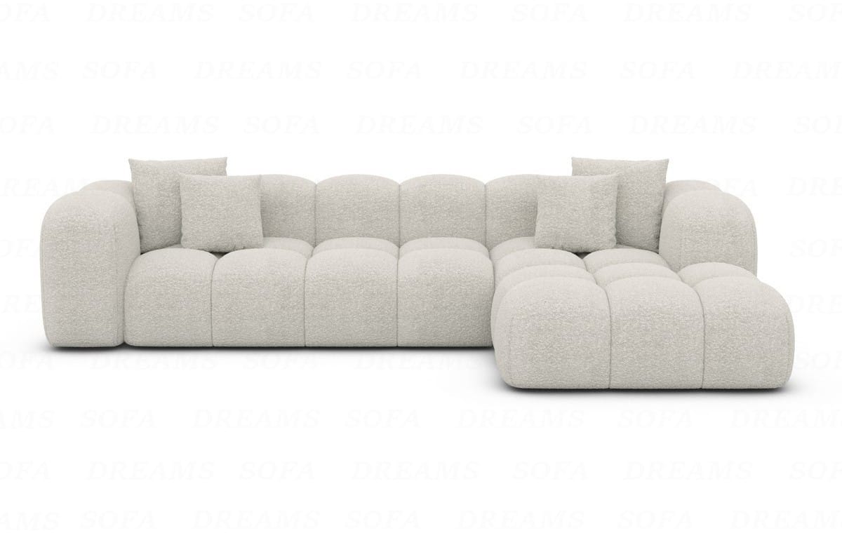Ecksofa Formentera L-Form Kurz Stoff Pearl