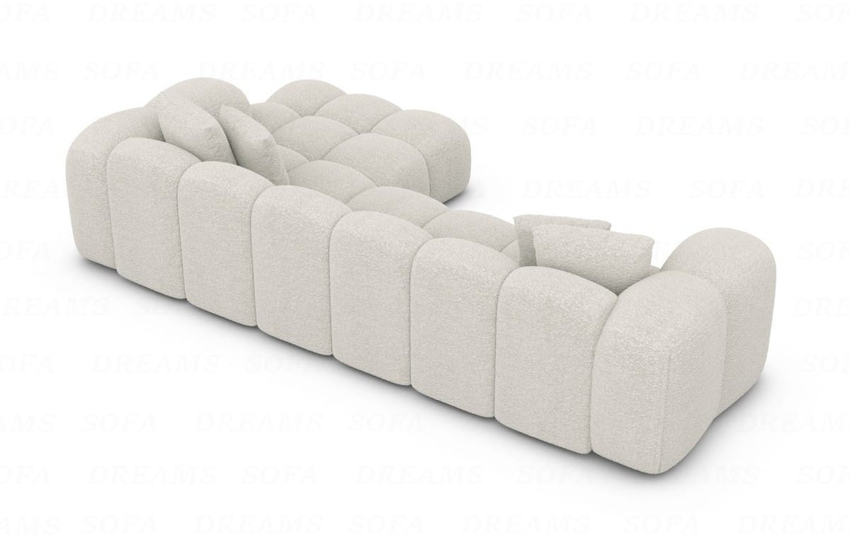 Ecksofa Formentera L-Form Kurz Stoff Pearl