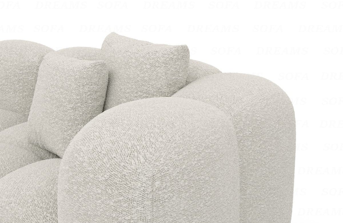 Ecksofa Formentera L-Form Kurz Stoff Pearl