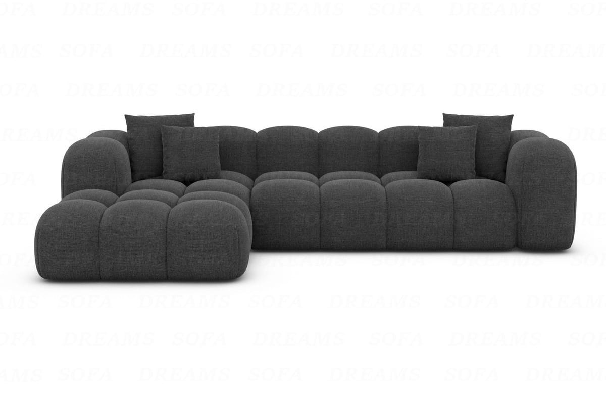 Ecksofa Formentera L-Form Kurz Stoff Anthrazit
