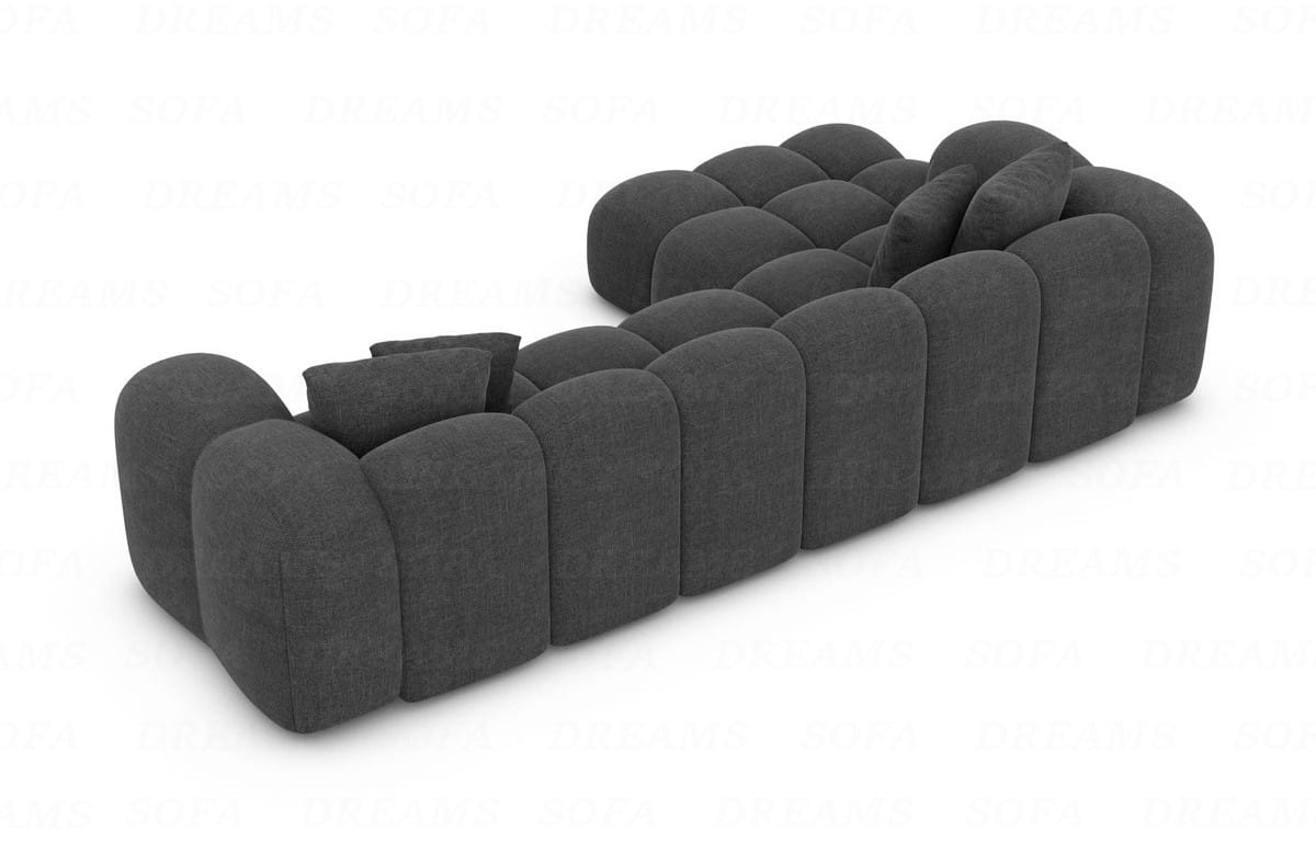 Ecksofa Formentera L-Form Kurz Stoff Anthrazit