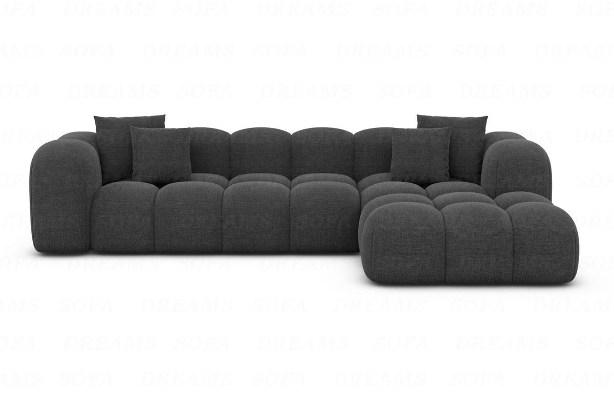 Ecksofa Formentera L-Form Kurz Stoff Anthrazit