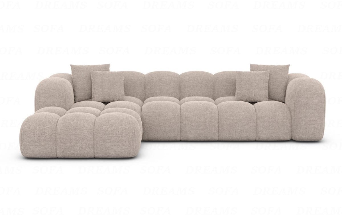Ecksofa Formentera L-Form Kurz Stoff Beige