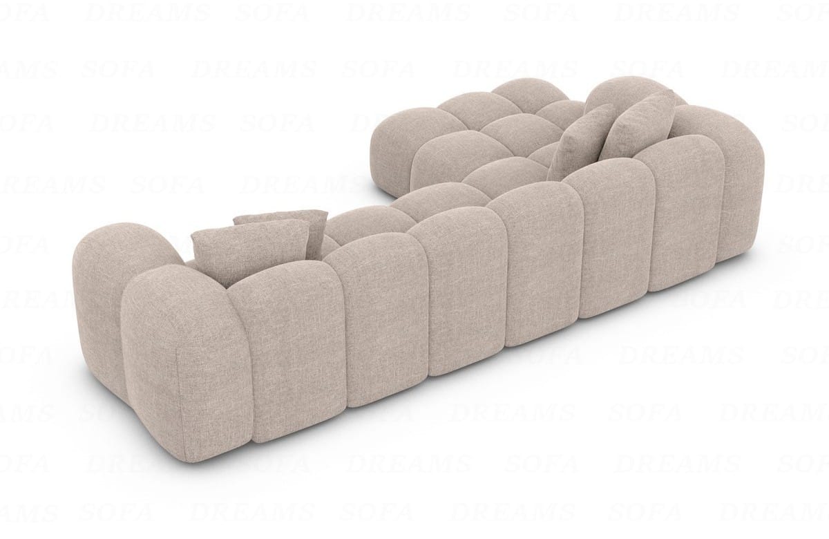 Ecksofa Formentera L-Form Kurz Stoff Beige