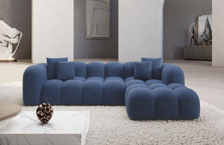 Stoff Ecksofa Formentera L-Form Blau