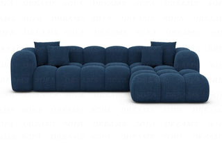 Stoff Ecksofa Formentera L-Form Blau
