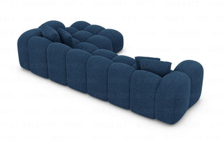 Stoff Ecksofa Formentera L-Form Blau
