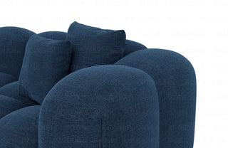 Stoff Ecksofa Formentera L-Form Blau