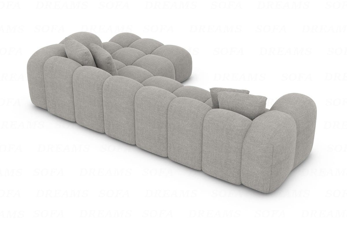 Ecksofa Formentera L-Form Kurz Stoff Hellgrau