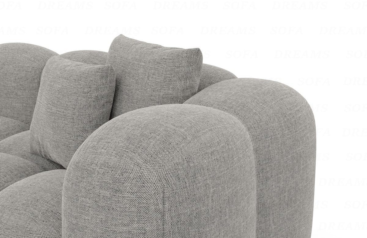 Ecksofa Formentera L-Form Kurz Stoff Hellgrau