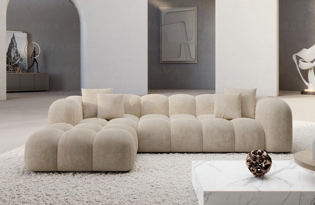 Samtstoff Ecksofa Formentera L Form