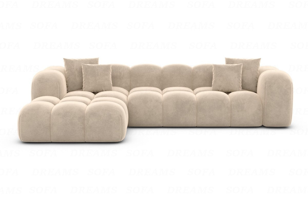 Ecksofa Formentera L-Form Kurz Stoff Beige