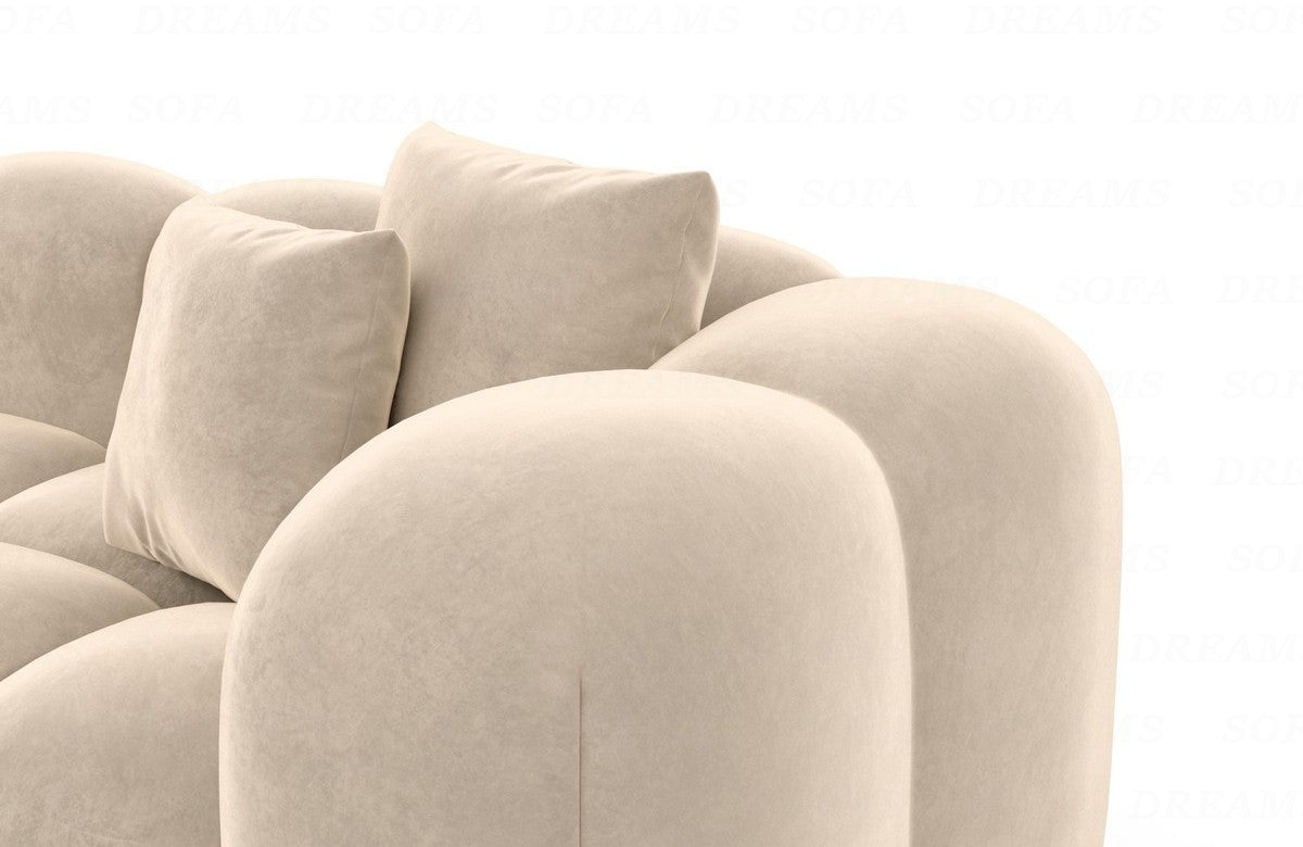 Ecksofa Formentera L-Form Kurz Stoff Beige