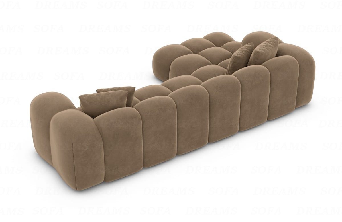 Ecksofa Formentera L-Form Kurz Stoff Braun