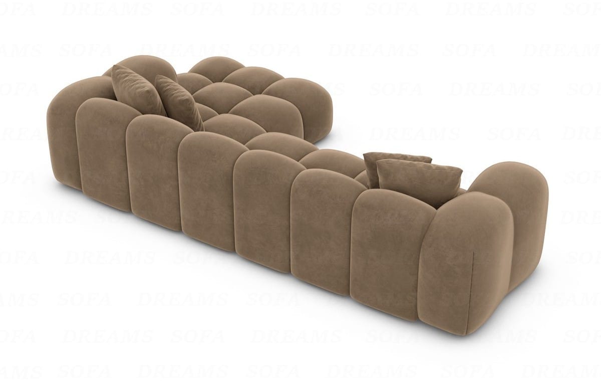Ecksofa Formentera L-Form Kurz Stoff Braun