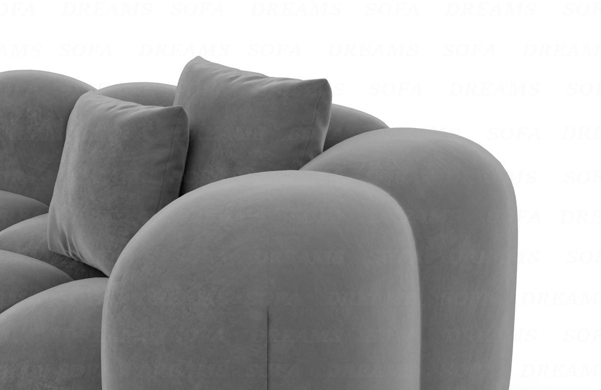 Ecksofa Formentera L-Form Kurz Stoff Dunkelgrau