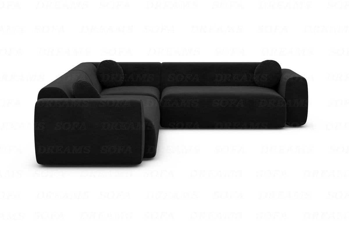 Ecksofa Cortegada L-Form Stoff Schwarz
