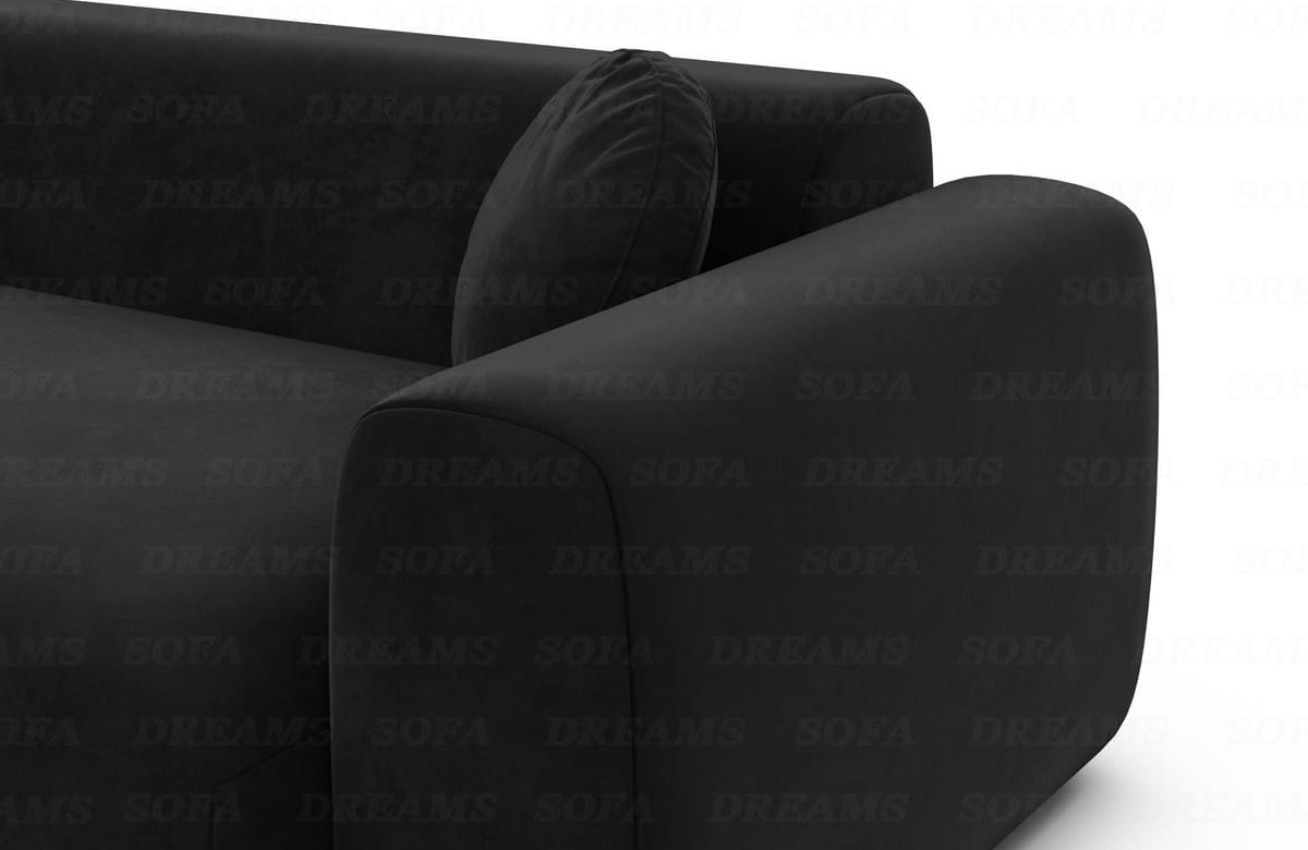 Ecksofa Cortegada L-Form Stoff Schwarz