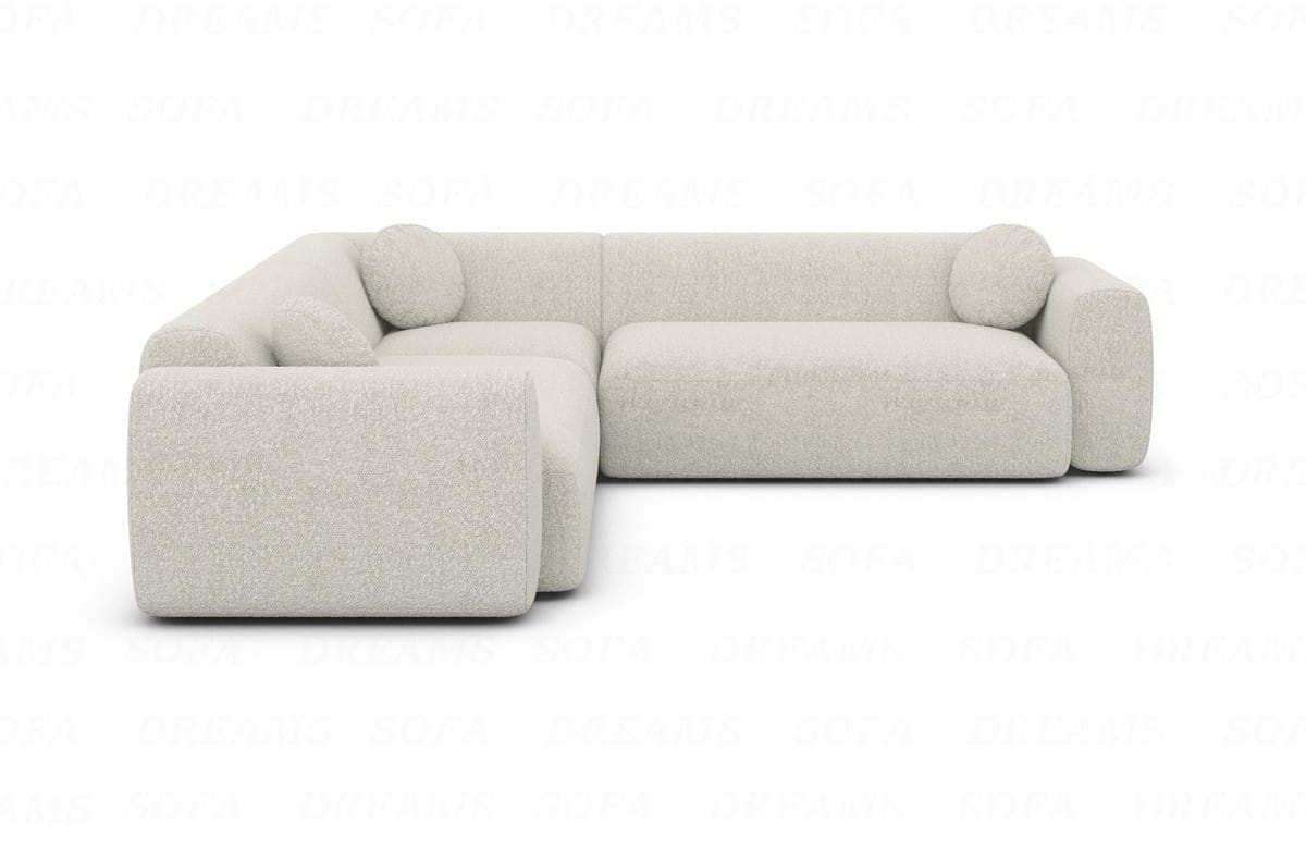 Ecksofa Cortegada L-Form aus Stoff Pearl